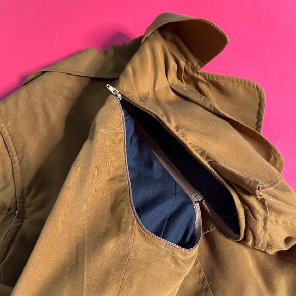VETTA Convertible Trench Coat – 4-in-1 Sustainable Gold Tencel Jacket, Size S - Picture 11 of 13